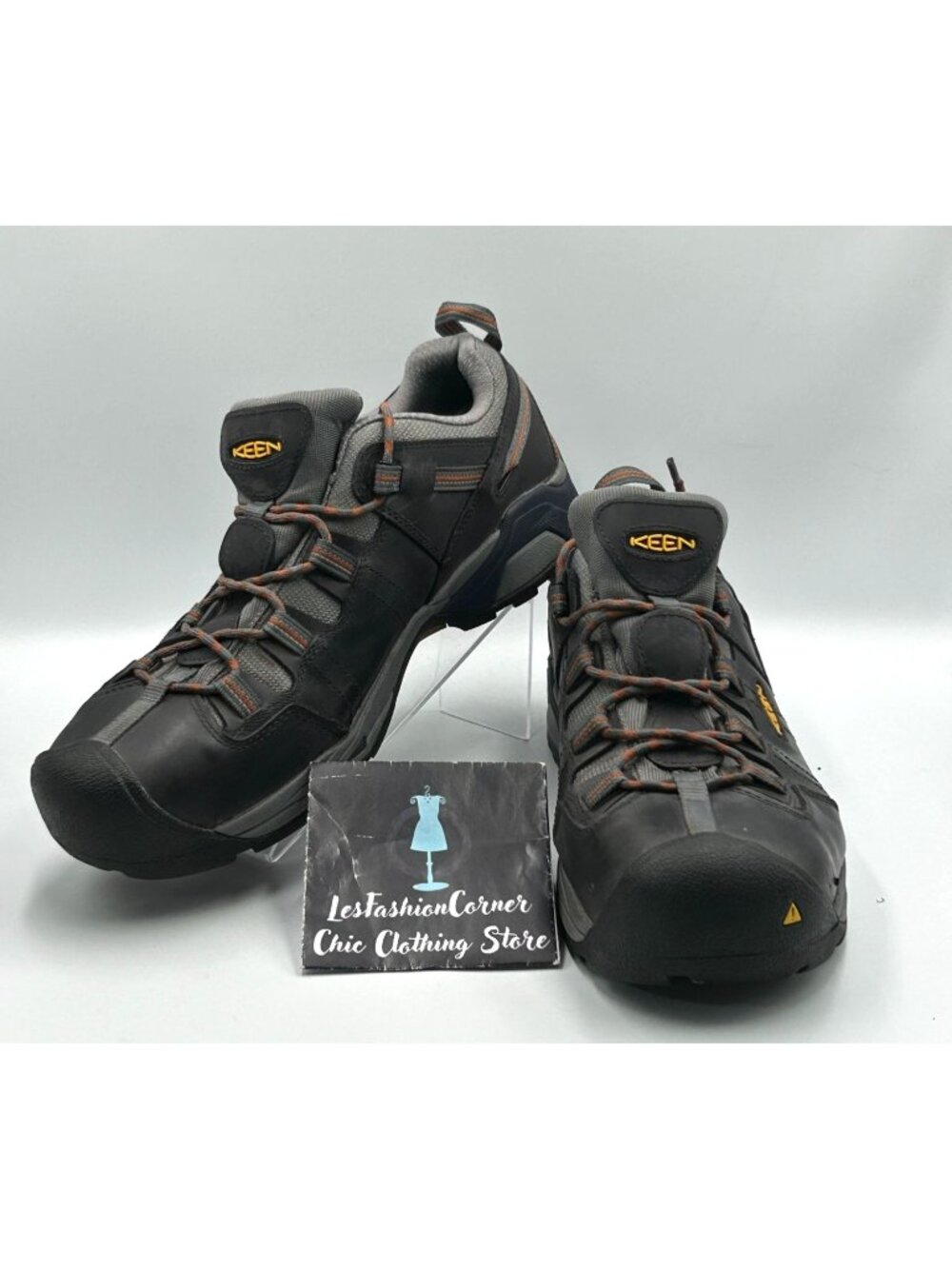 Keen Footwear Men's Gray Leather Detroit XT Steel Toe Work Shoes Size 15EEM 2968